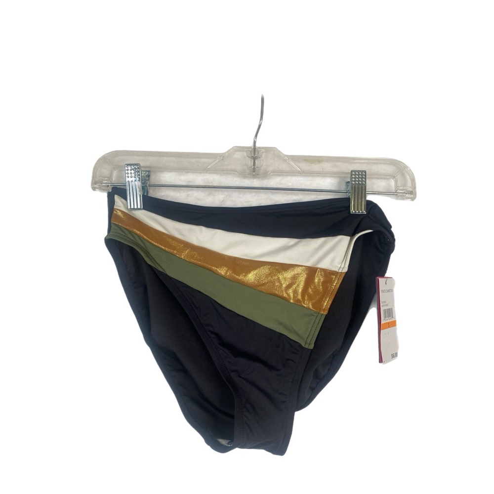 VINCE CAMUTO SWIM Women’s Black,Gold,White,Green Bikini Bottoms Size S, NWT